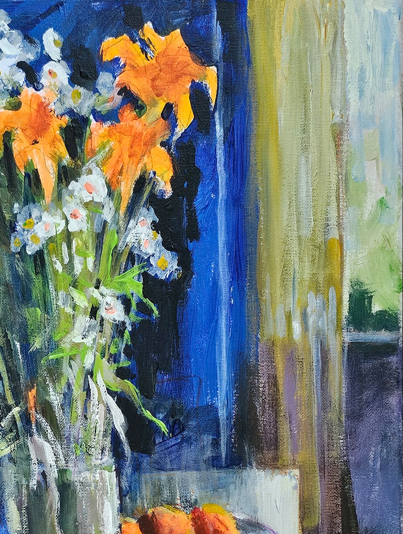 Acrylic still life flowers Vyacheslav Petrovich Babac - 4