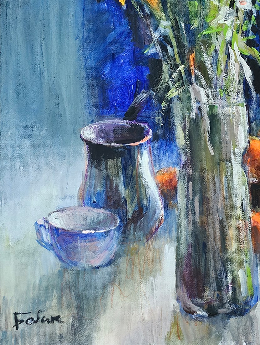 Acrylic still life flowers Vyacheslav Petrovich Babac - 5