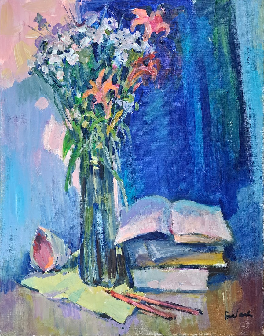 Acrylic still life flowers Vyacheslav Petrovich Babac: Title: Acrylic still life flowers Vyacheslav Petrovich Babac Description: 504BA Painter: Vyacheslav Petrovick Babac Size: 50x40 cm/ 19.68x15.74 inches Components: Acrylic, canvas Original painting fro