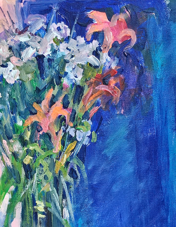 Acrylic still life flowers Vyacheslav Petrovich Babac - 3