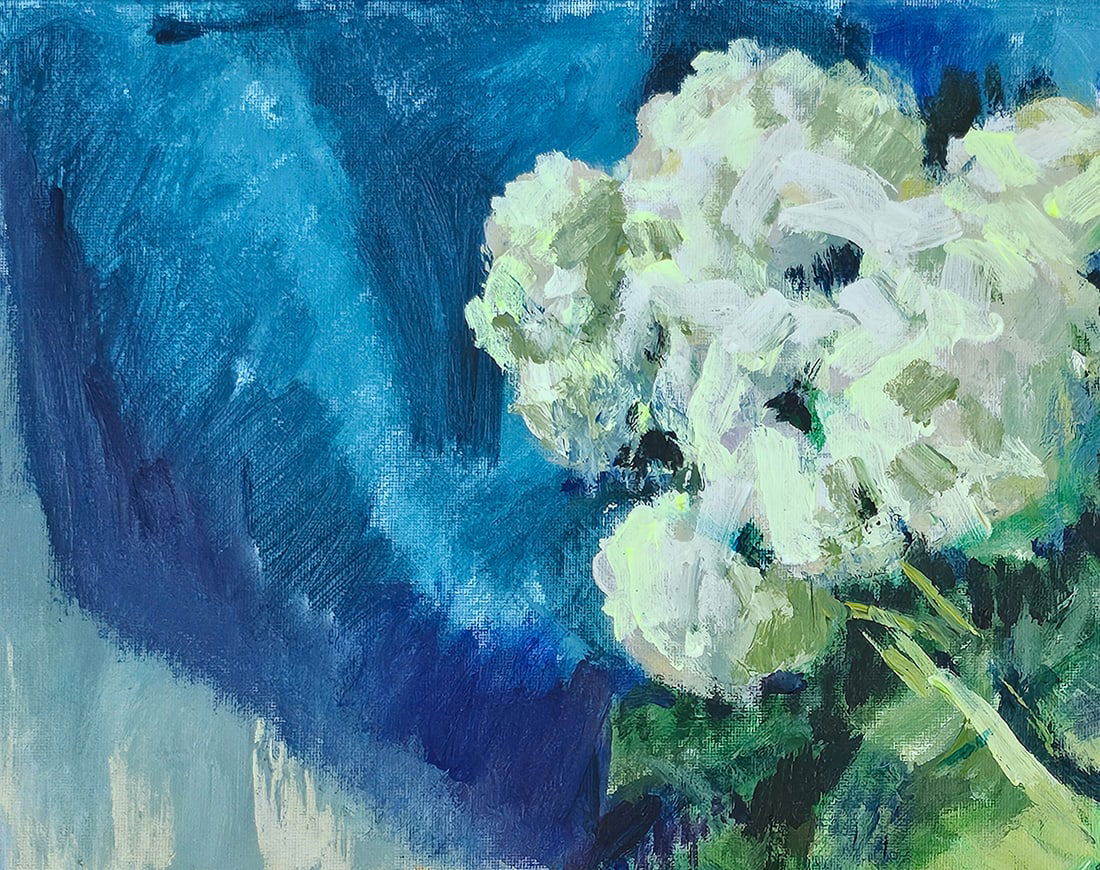 Acrylic still life hydrangea Vyacheslav Petrovich Babac - 2