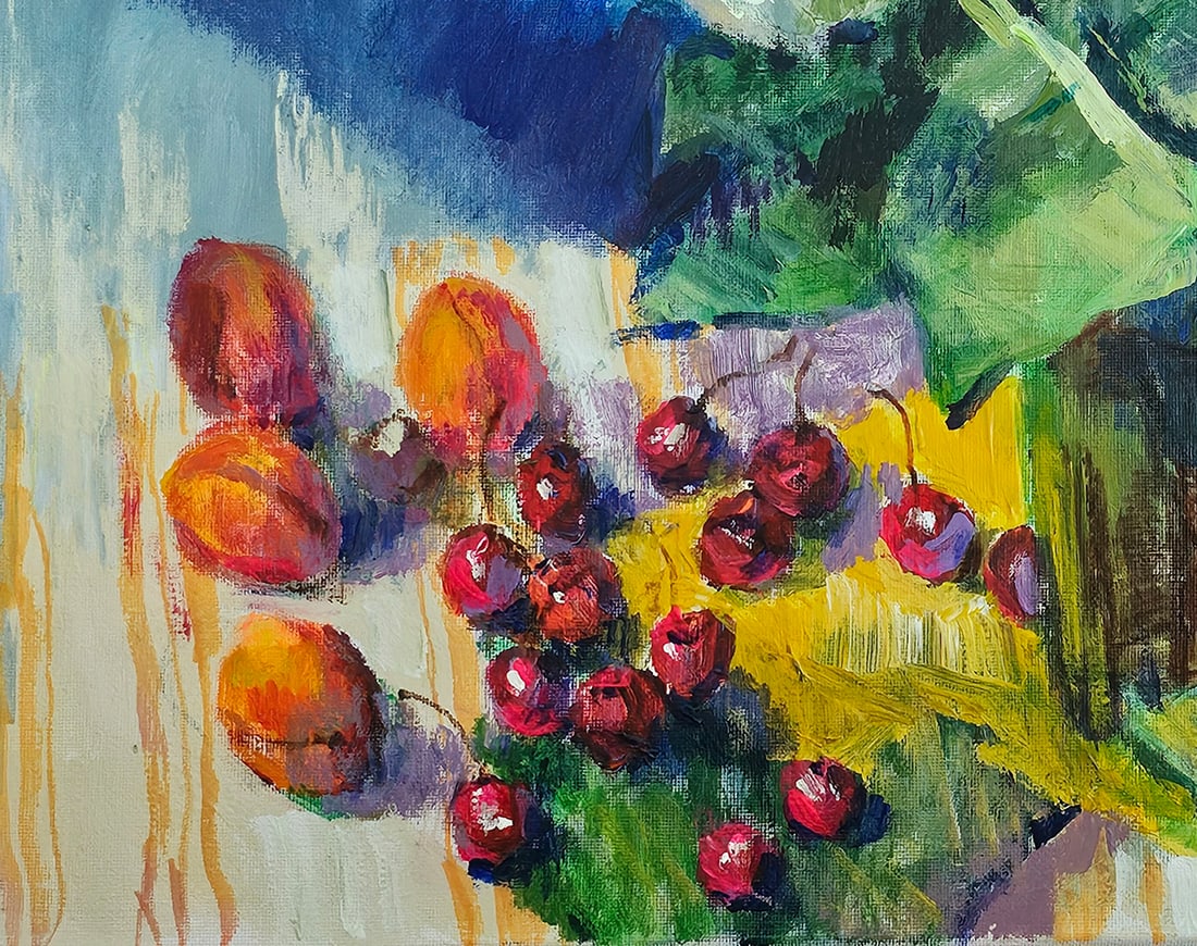 Acrylic still life hydrangea Vyacheslav Petrovich Babac - 5