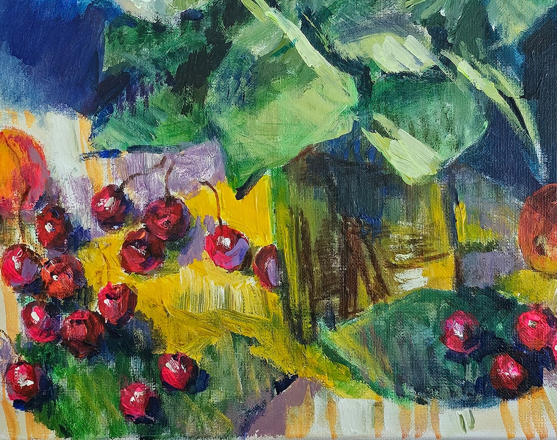 Acrylic still life hydrangea Vyacheslav Petrovich Babac - 6