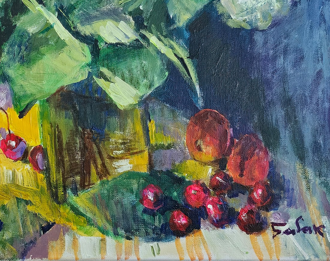 Acrylic still life hydrangea Vyacheslav Petrovich Babac - 7
