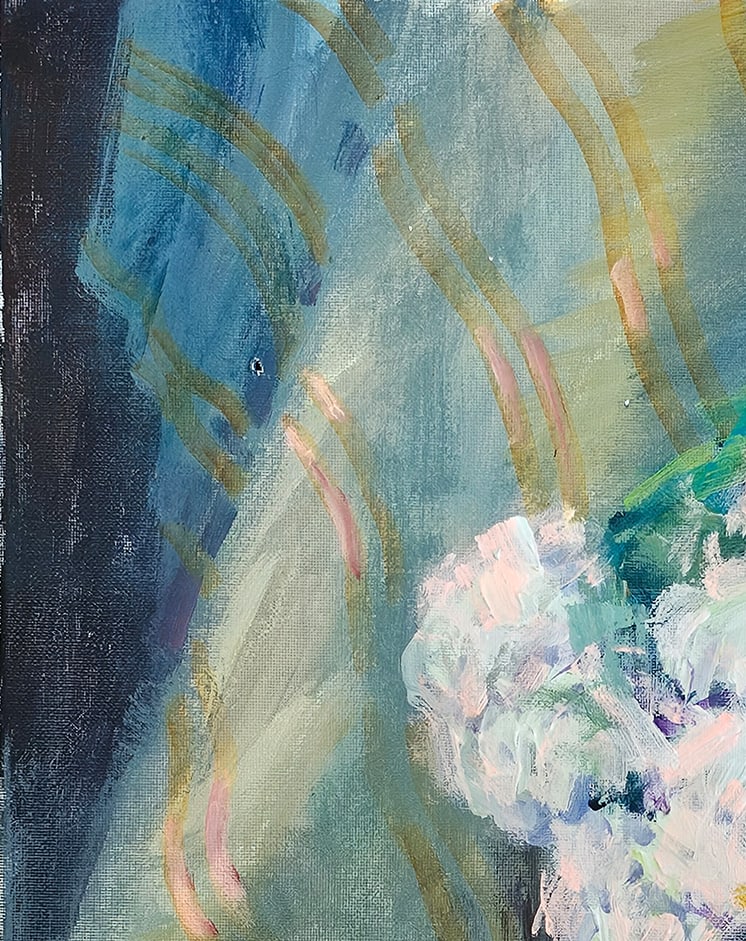 Acrylic still life white flowers Vyacheslav Petrovich Babac - 2