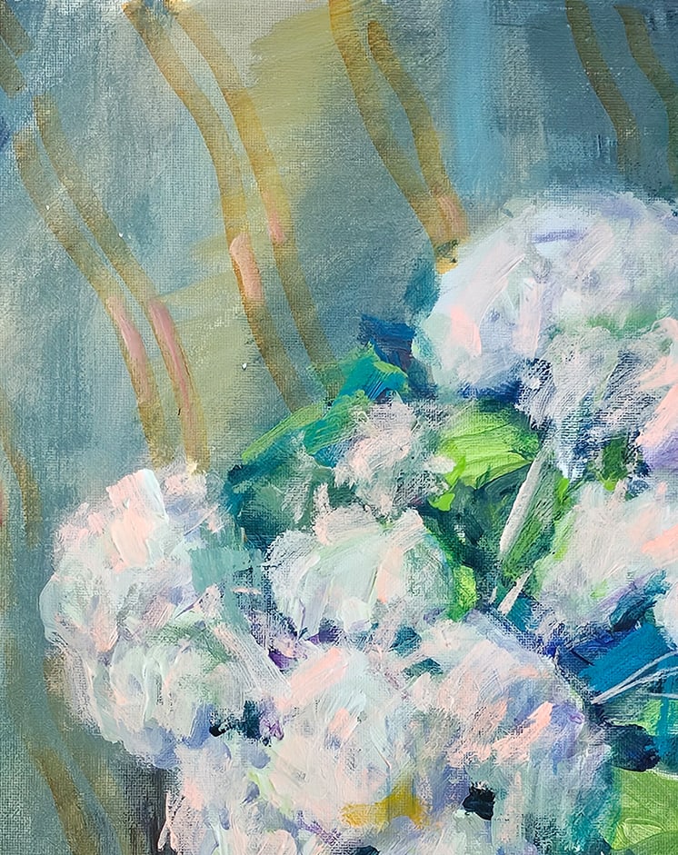 Acrylic still life white flowers Vyacheslav Petrovich Babac - 3