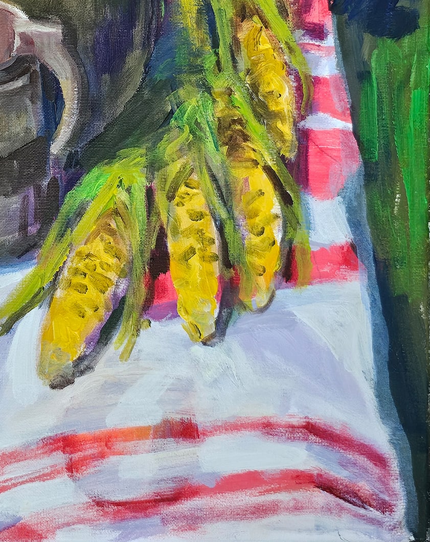 Acrylic still life corn Vyacheslav Petrovich Babac - 7