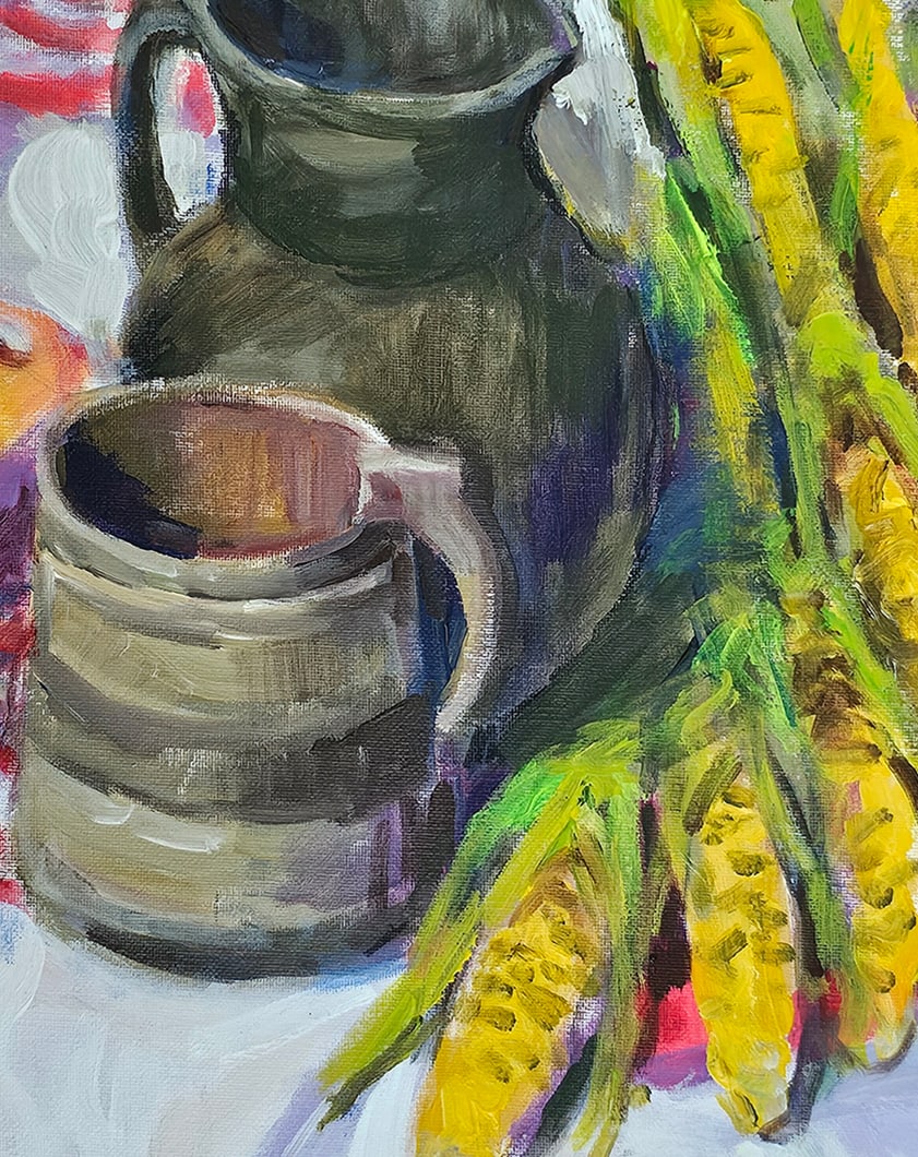 Acrylic still life corn Vyacheslav Petrovich Babac - 8