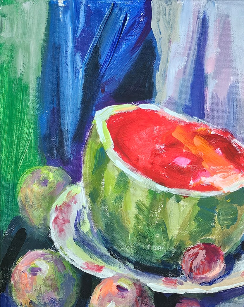 Acrylic still life watermelon Vyacheslav Petrovich Babac - 2