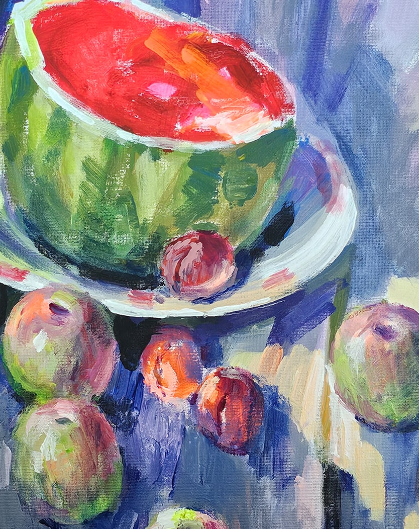 Acrylic still life watermelon Vyacheslav Petrovich Babac - 8
