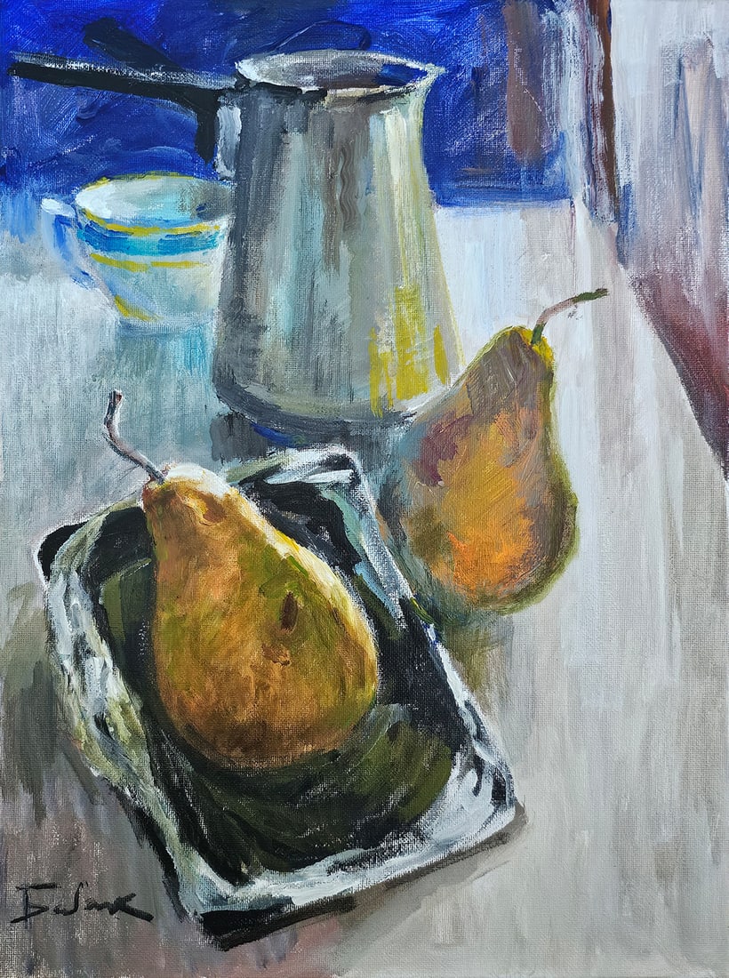 Acrylic still life pears Vyacheslav Petrovich Babac (1 of 9)