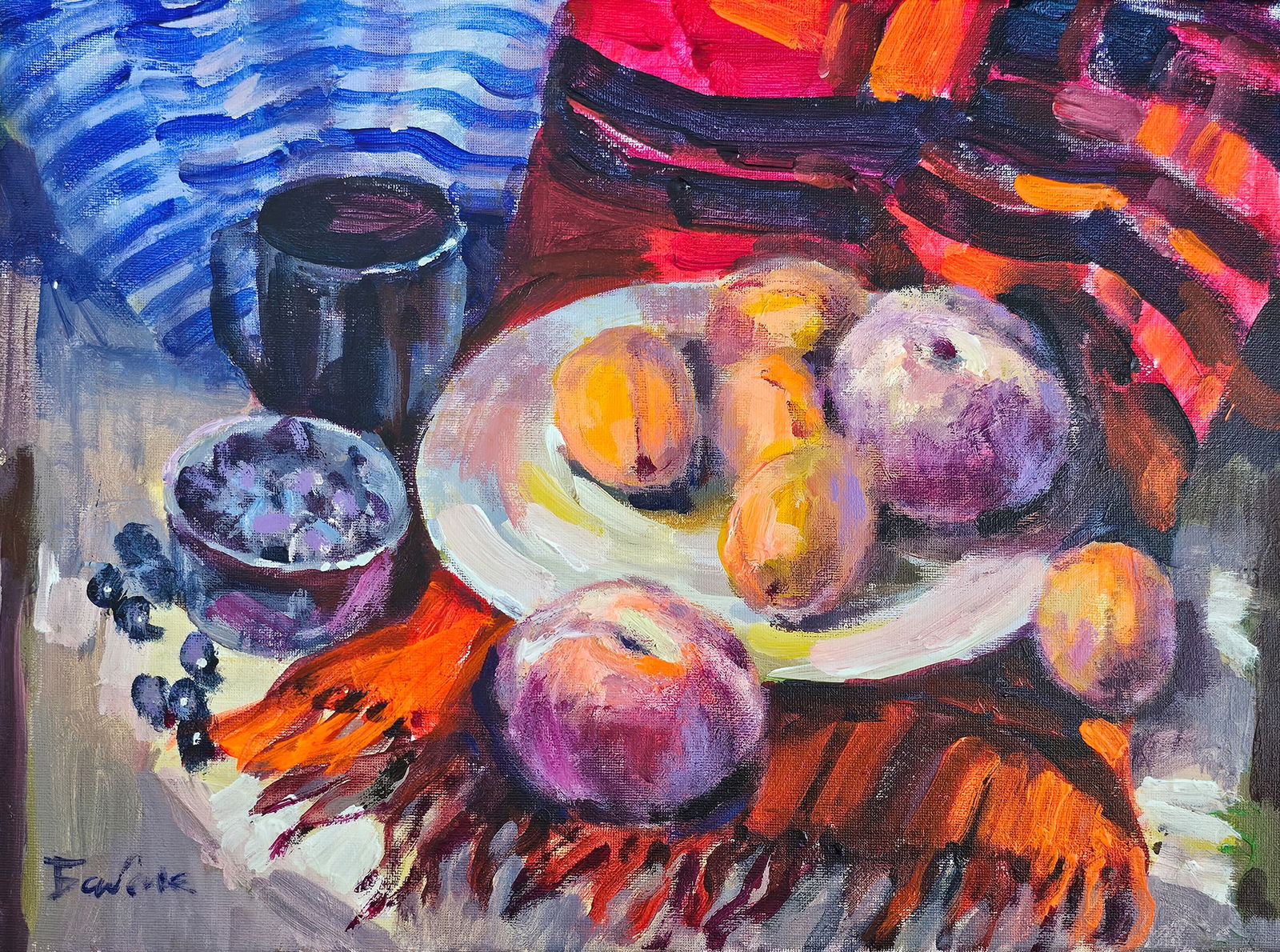 Acrylic still life peaches Vyacheslav Petrovich Babac (1 of 9)