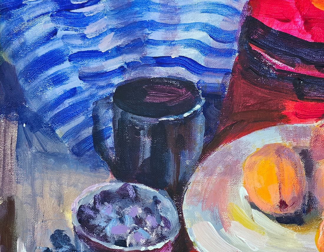 Acrylic still life peaches Vyacheslav Petrovich Babac - 2