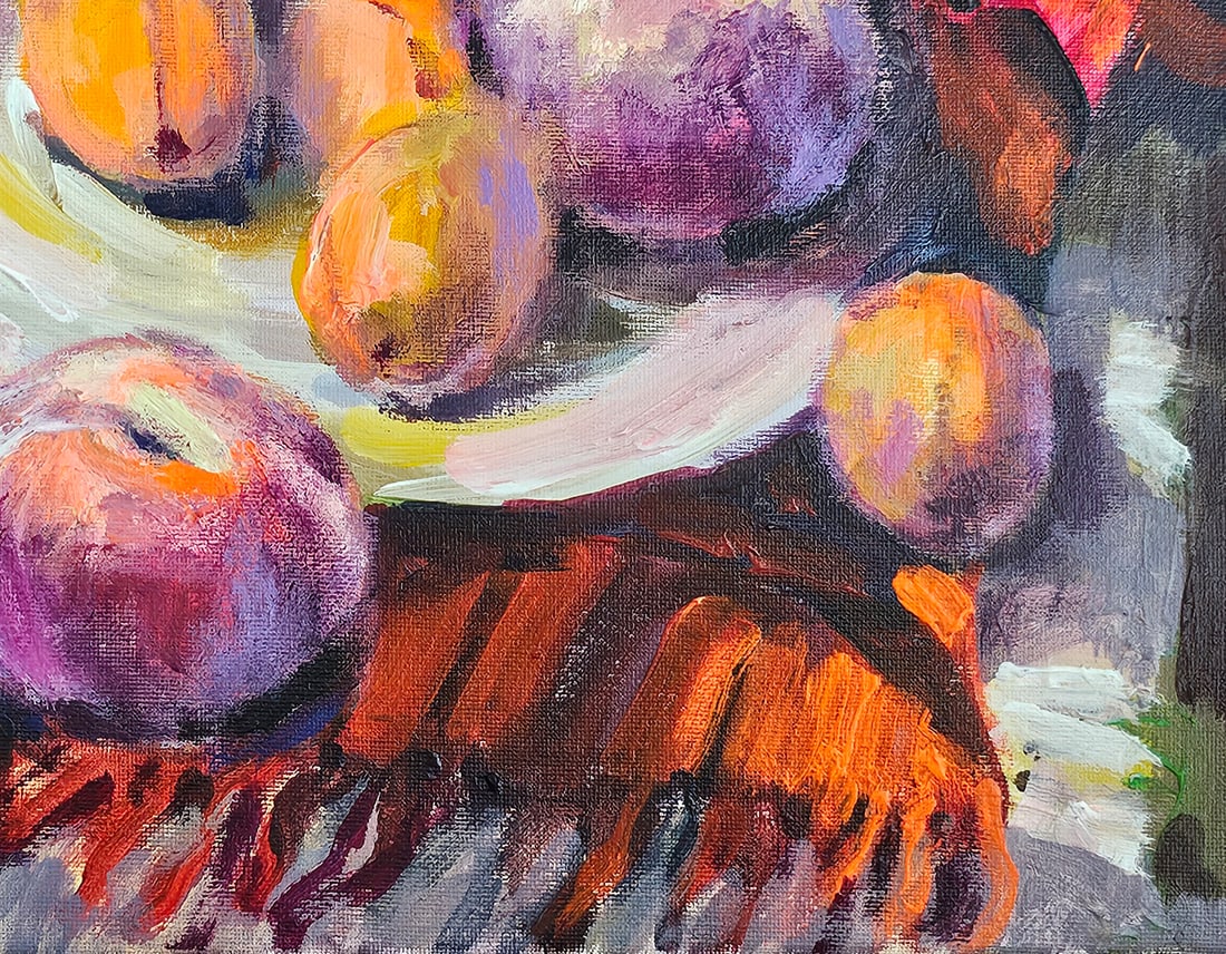 Acrylic still life peaches Vyacheslav Petrovich Babac - 7