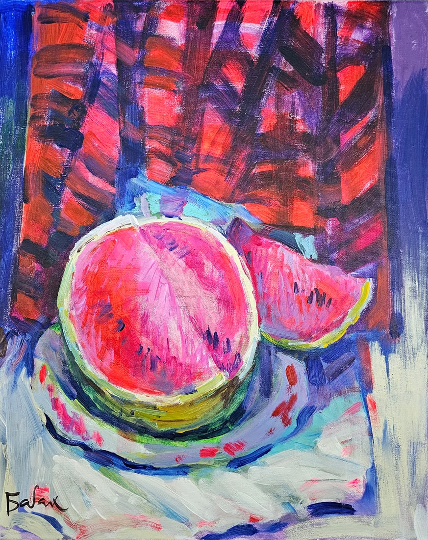 Acrylic still life watermelon Vyacheslav Petrovich Babac (1 of 9)
