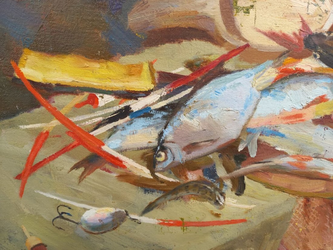 Oil painting Still life with fish Alex Ditriev - 6