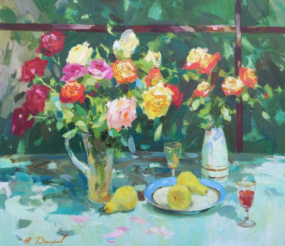 Oil painting Southern roses Alex Ditriev (1 of 9)