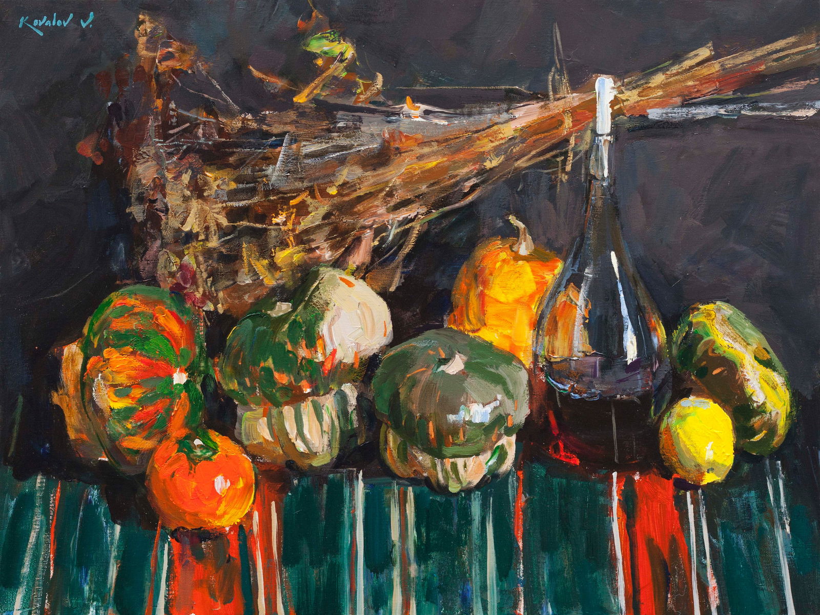 Oil painting Still life with pumpkins Ukrainian Artist (1 of 1)