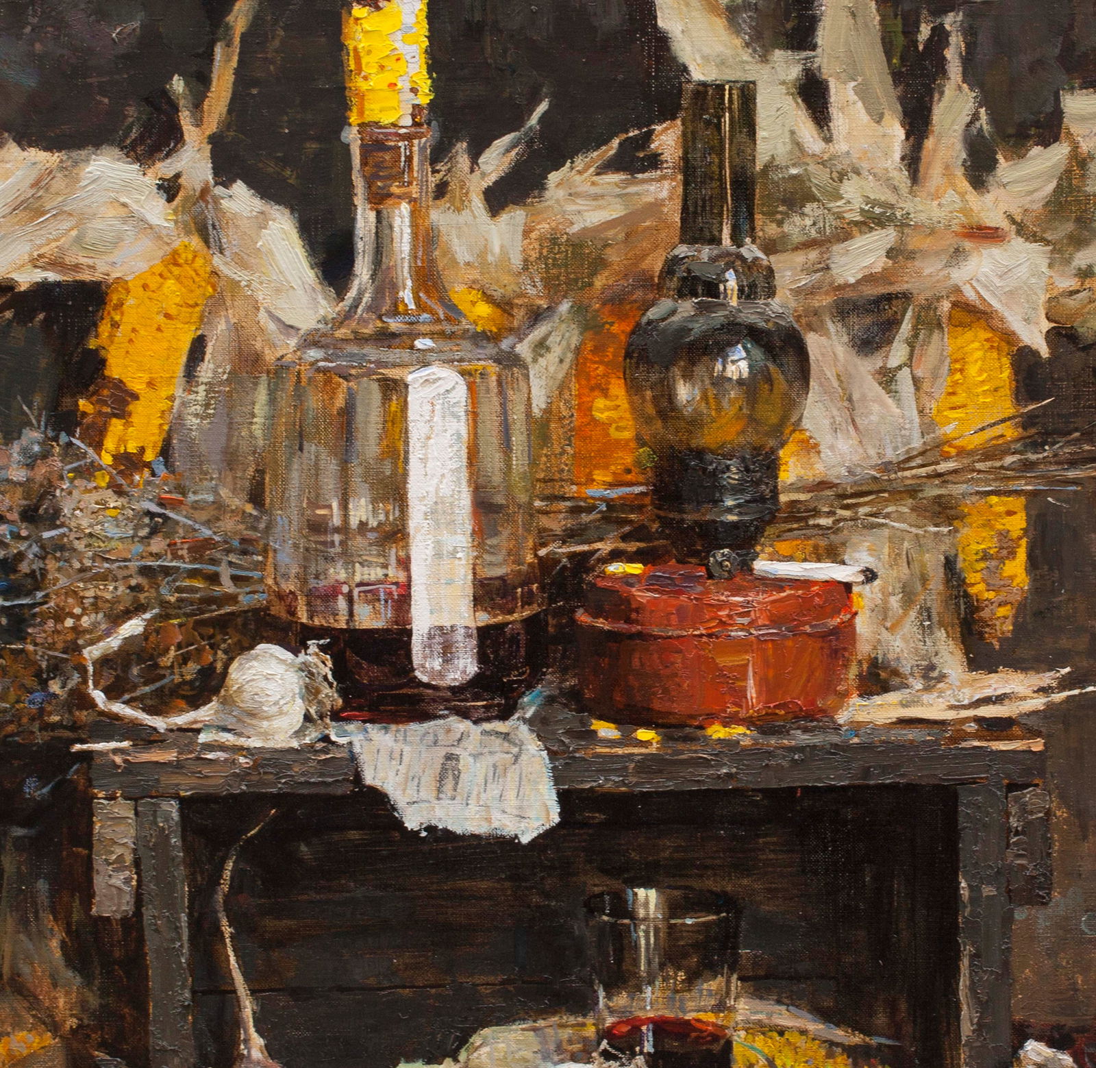 Oil painting Still life with red wine Ukrainian Artist - 2