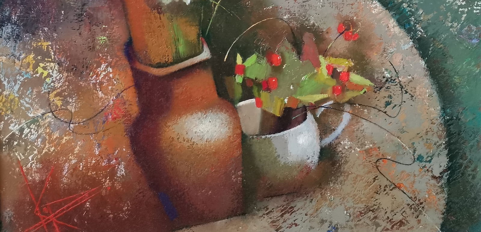 Abstract Oil painting Strawberries Oksana Kyrylenko - 3