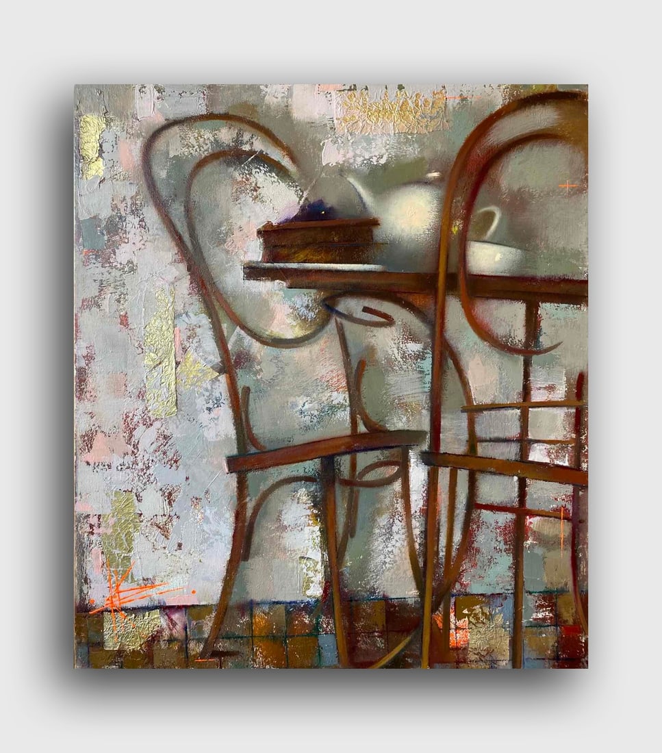 Abstract Oil painting Sacher cake Oksana Kyrylenko - 12