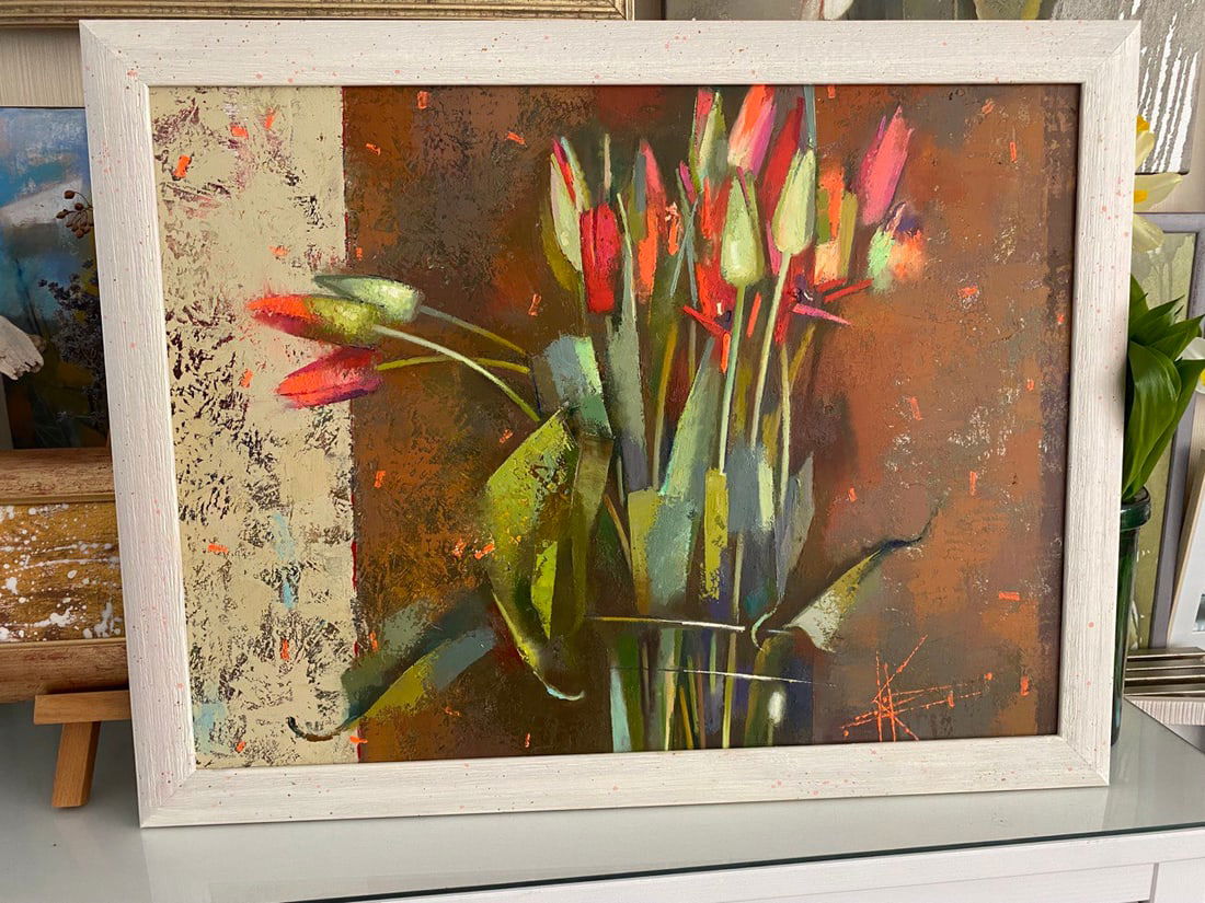 Abstract Oil painting Tulips Oksana Kyrylenko - 3