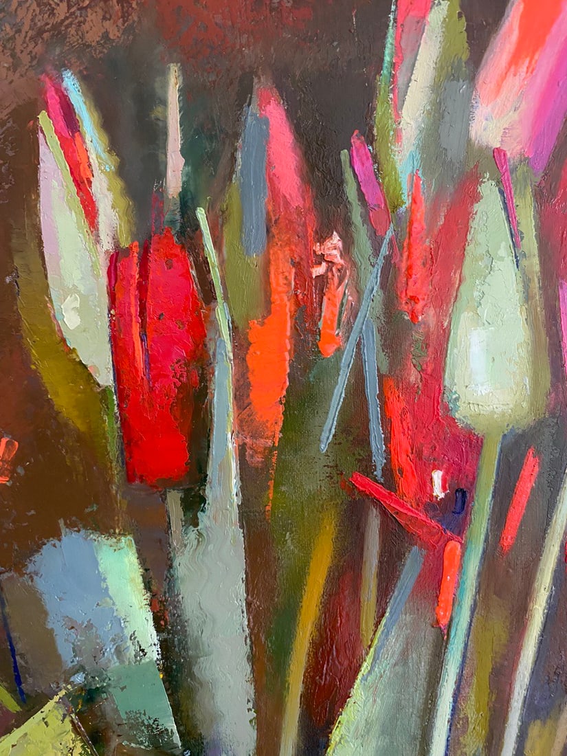 Abstract Oil painting Tulips Oksana Kyrylenko - 5