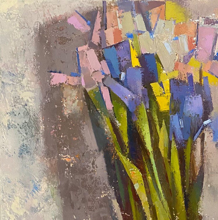Abstract Oil painting Mini irises Oksana Kyrylenko - 2