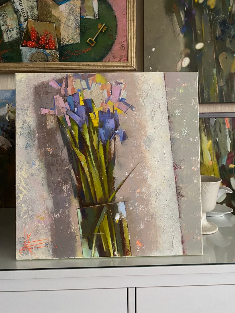 Abstract Oil painting Mini irises Oksana Kyrylenko - 9