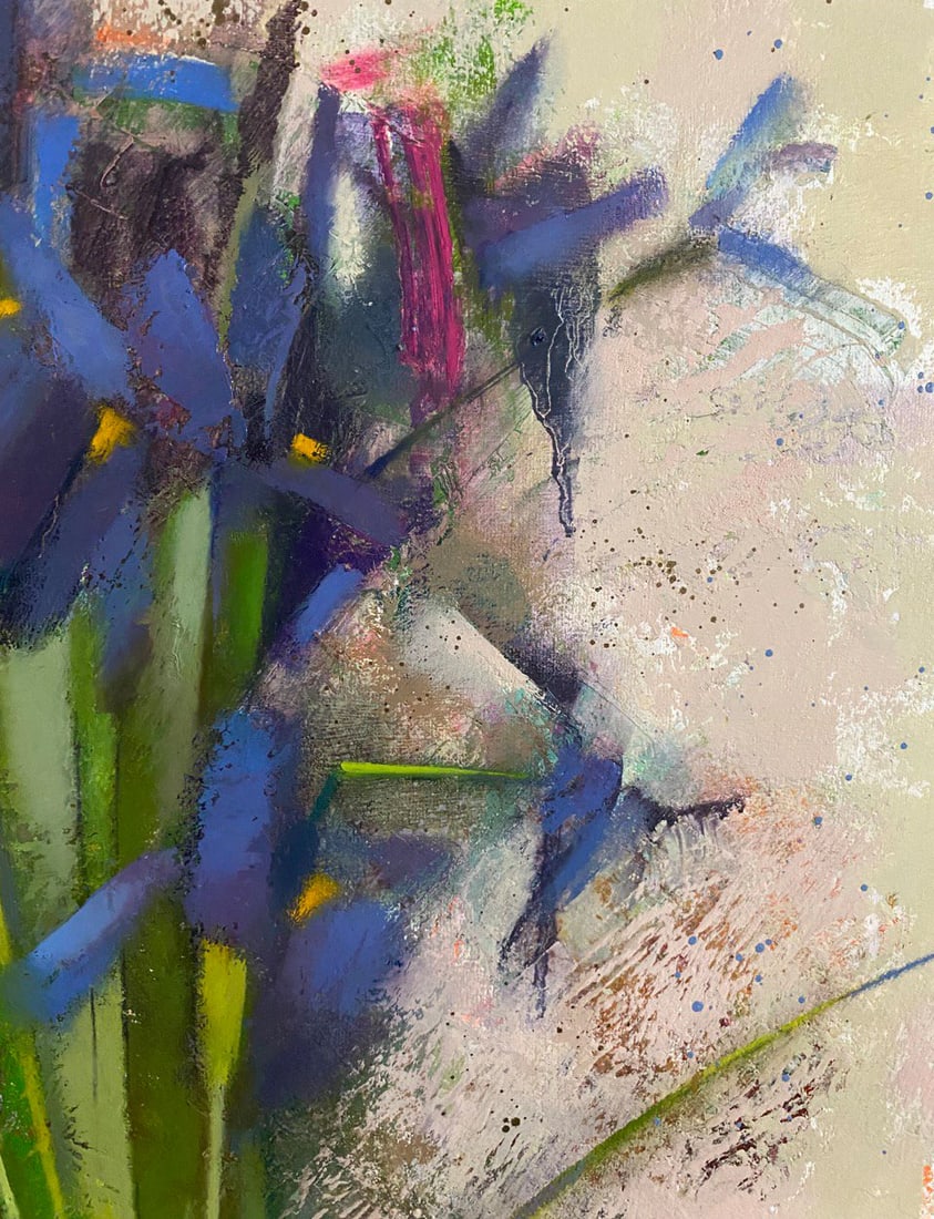Abstract Oil painting Simple irises Oksana Kyrylenko - 3