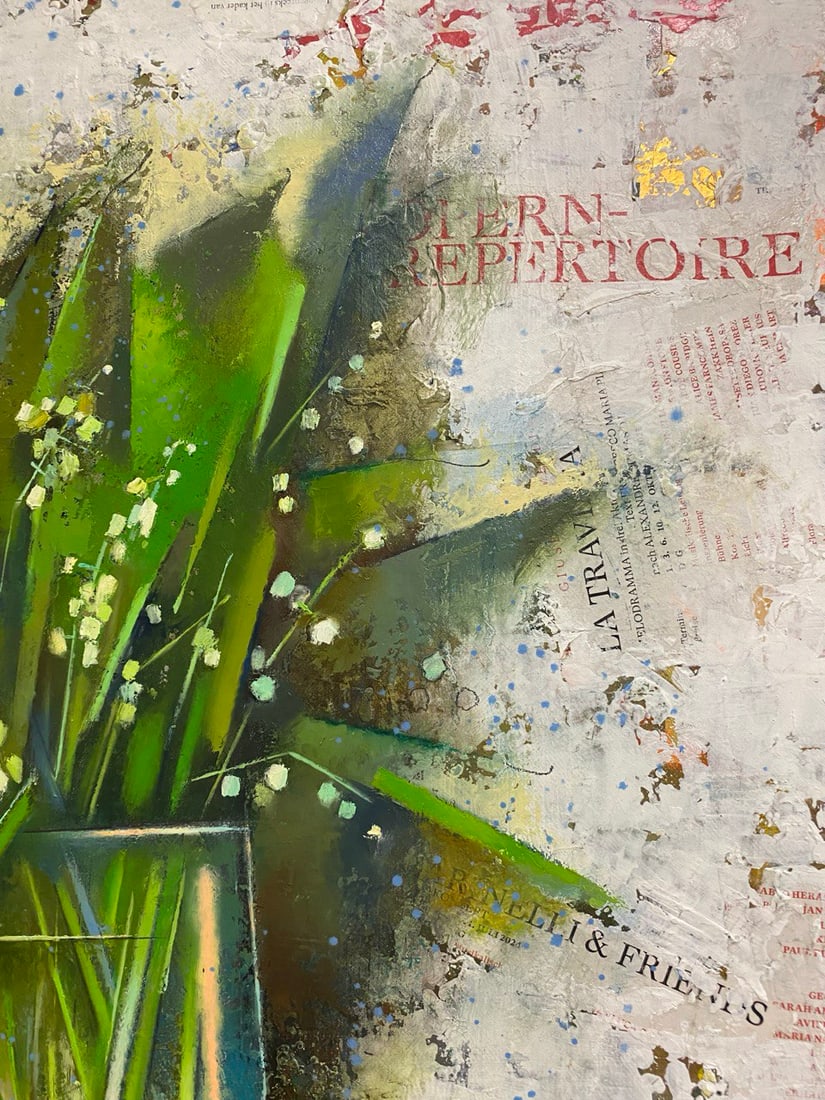 Abstract Oil painting Moment of spring. Lilies of the valley Oksana Kyrylenko - 4