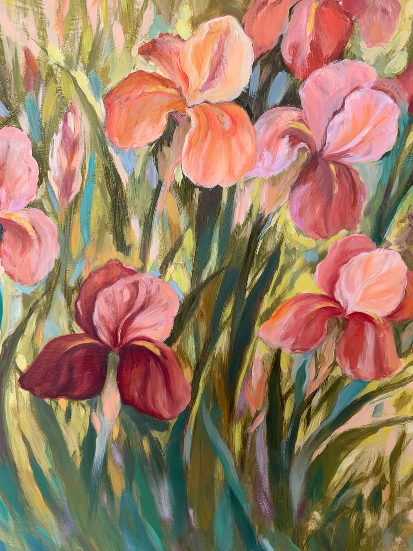Oil painting irises Maria Mitrick - 2