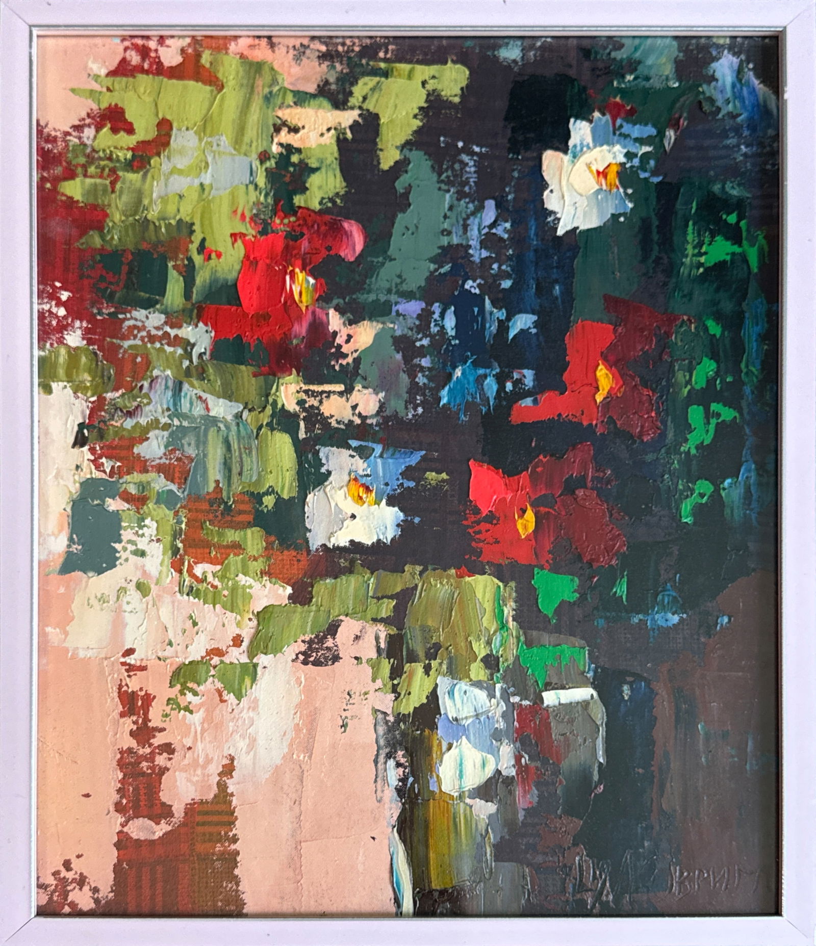 Abstract Oil painting with frame Flowers K. Leonid (1 of 8)