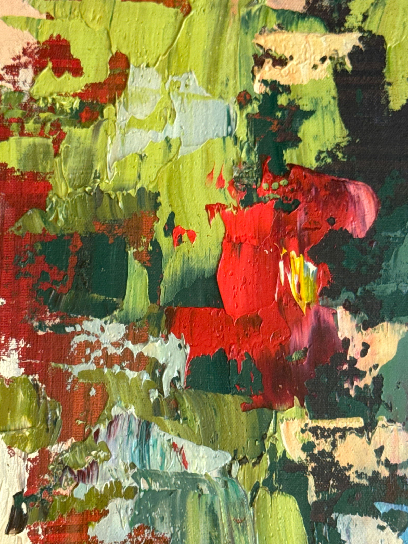 Abstract Oil painting with frame Flowers K. Leonid - 5