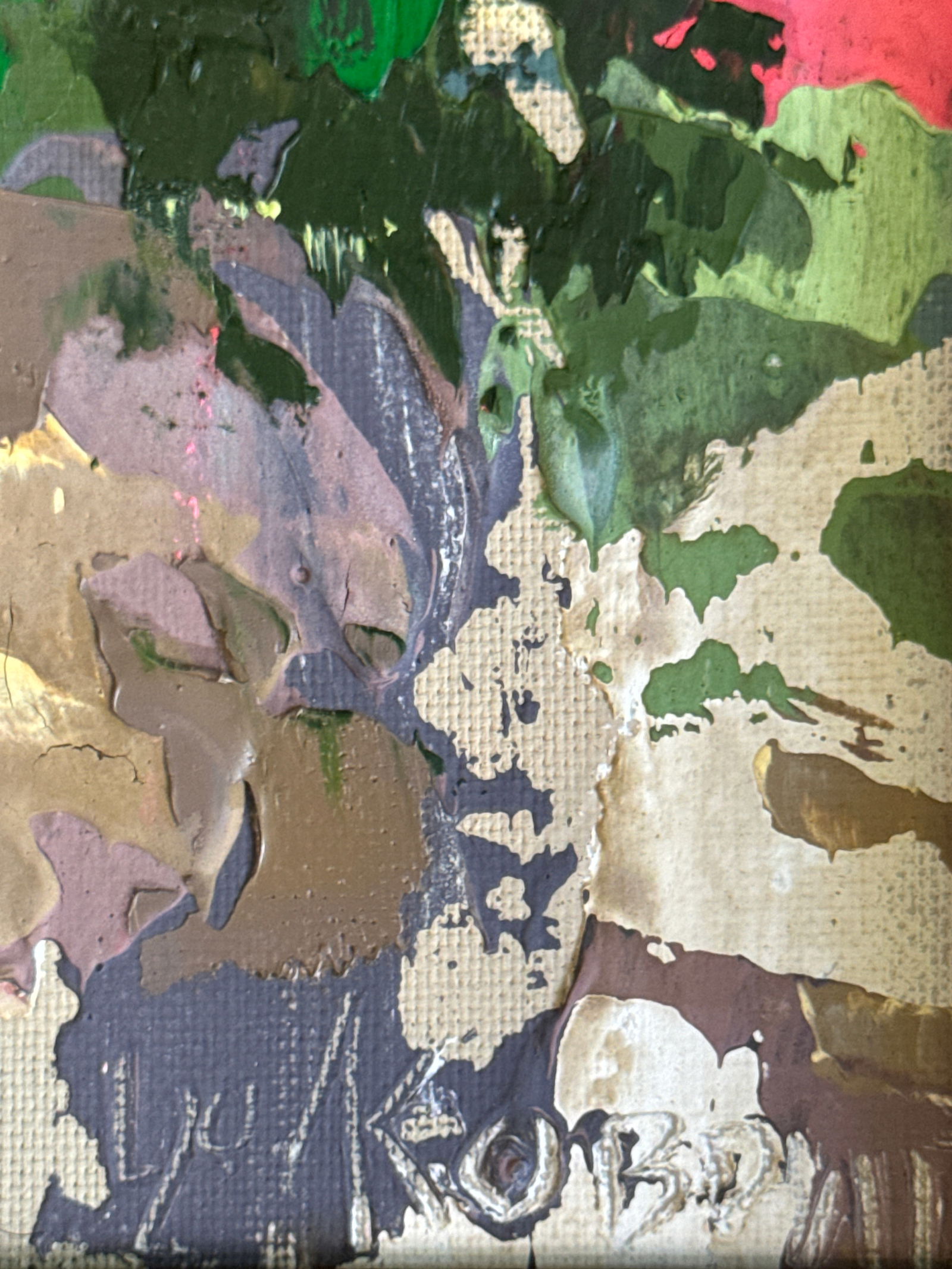 Abstract Oil painting with frame Flowers K. Leonid - 4