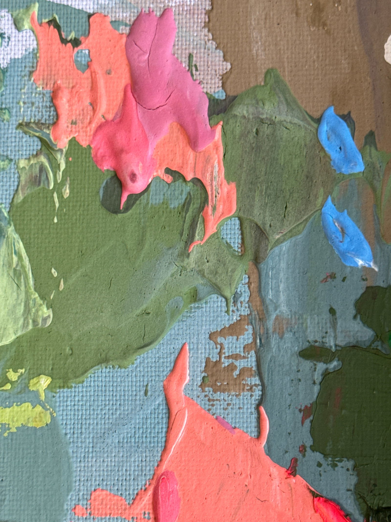 Abstract Oil painting with frame Flowers K. Leonid - 6