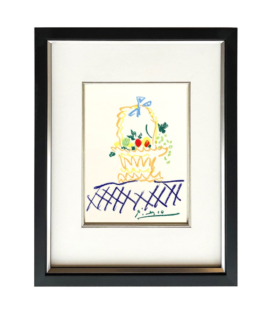 Picasso Lithograph 63 Floral watch 1968 Framed: Title: Picasso Lithograph 63 Floral watch 1968 Framed Artist: Pablo Picasso Description: Title: Floral watch Artist: Pablo Picasso Country: Spain Medium: Lithograph 63 Marks: Signed in plate,