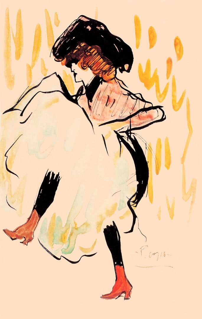 Picasso Cancan dancer Giclee Numbered Edition: Title: Picasso Cancan dancer Giclee Numbered Edition Artist: Pablo Picasso Description: Artist: Pablo Picasso Title: Cancan dancer Medium: Giclee Marks: L.E numbered Paper size: watercolor