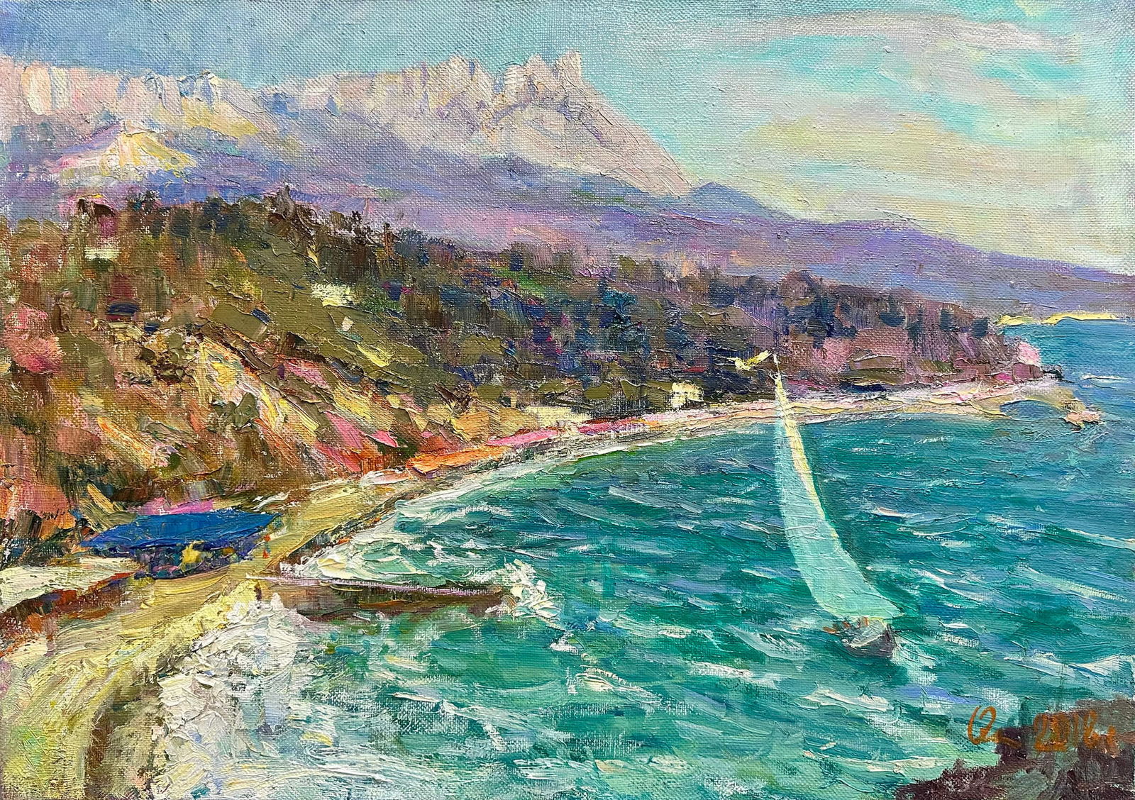 Fresh breeze - oil painting: Title: Fresh breeze - oil paintingDescription: Artist: Chebotaru Nikolay Date/Period: 2018 Materials: Oil on canvas Dimensions: 50 x 70 cm (19,7'' x 27,6'') ?Certificate of authenticity (COA) from