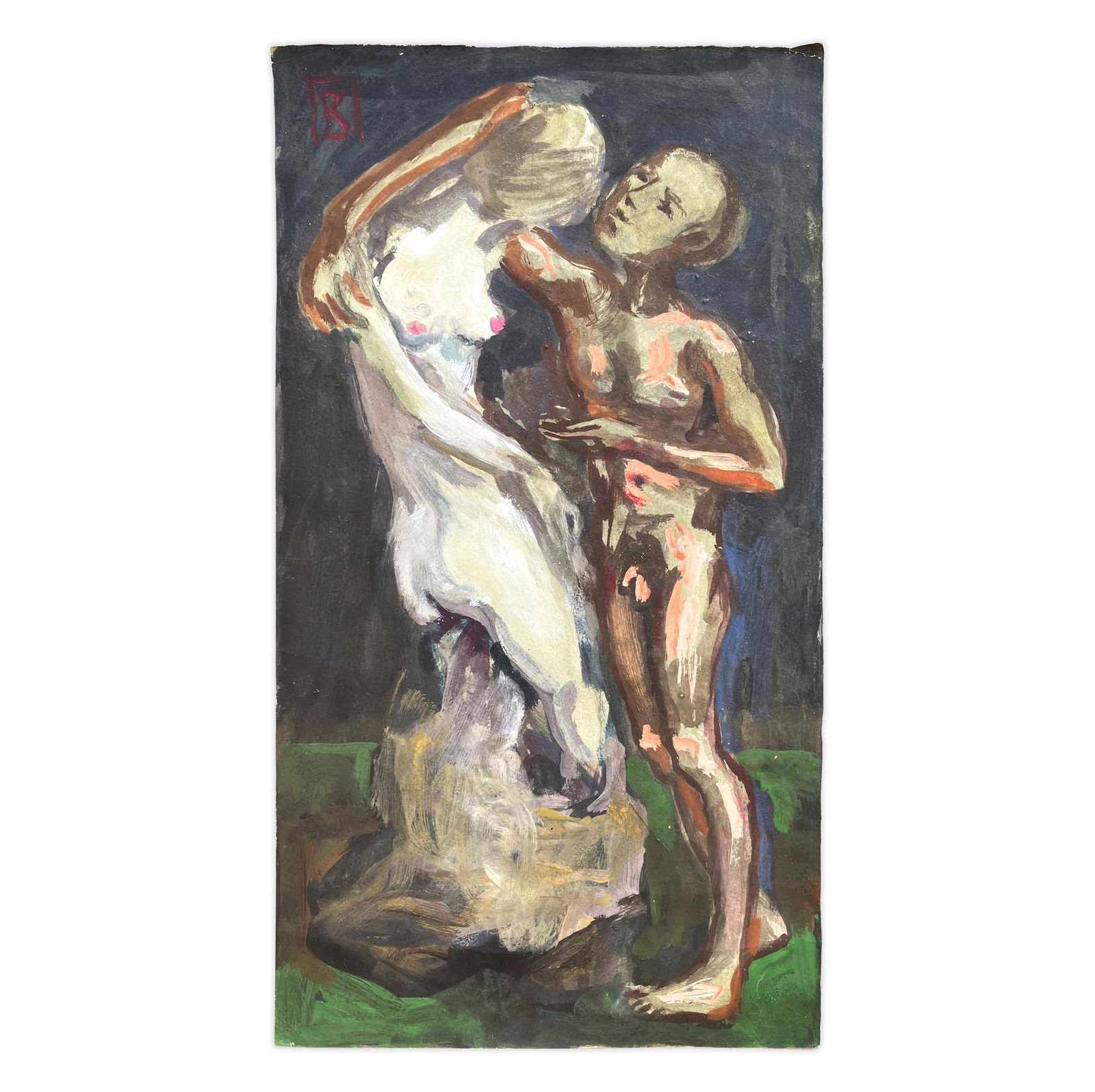 Venus and Cupid - watercolor: Title: Venus and Cupid - watercolorDescription: Artist: Pavlov Viktor Date/Period: 2010 Materials: Watercolor on paper Dimensions: 18x10 in Technique - gouache, watercolor. Certificate of