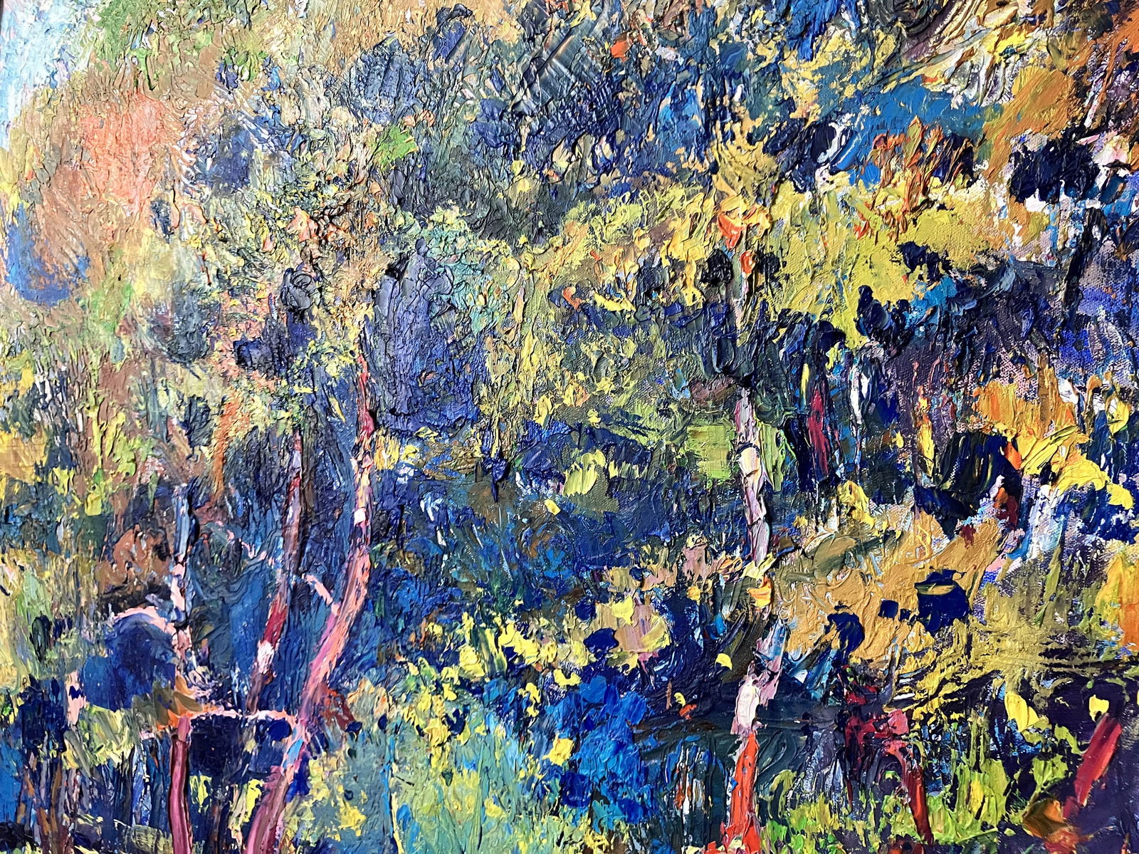 Walking in the park - oil painting - 5