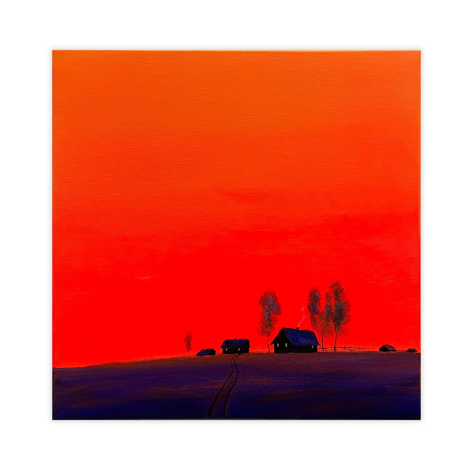 First snow in the evening - acrylic on canvas - 2