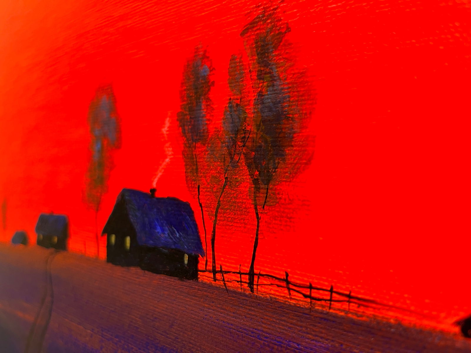 First snow in the evening - acrylic on canvas - 5