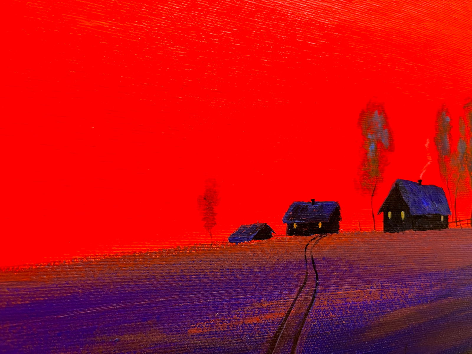 First snow in the evening - acrylic on canvas - 7