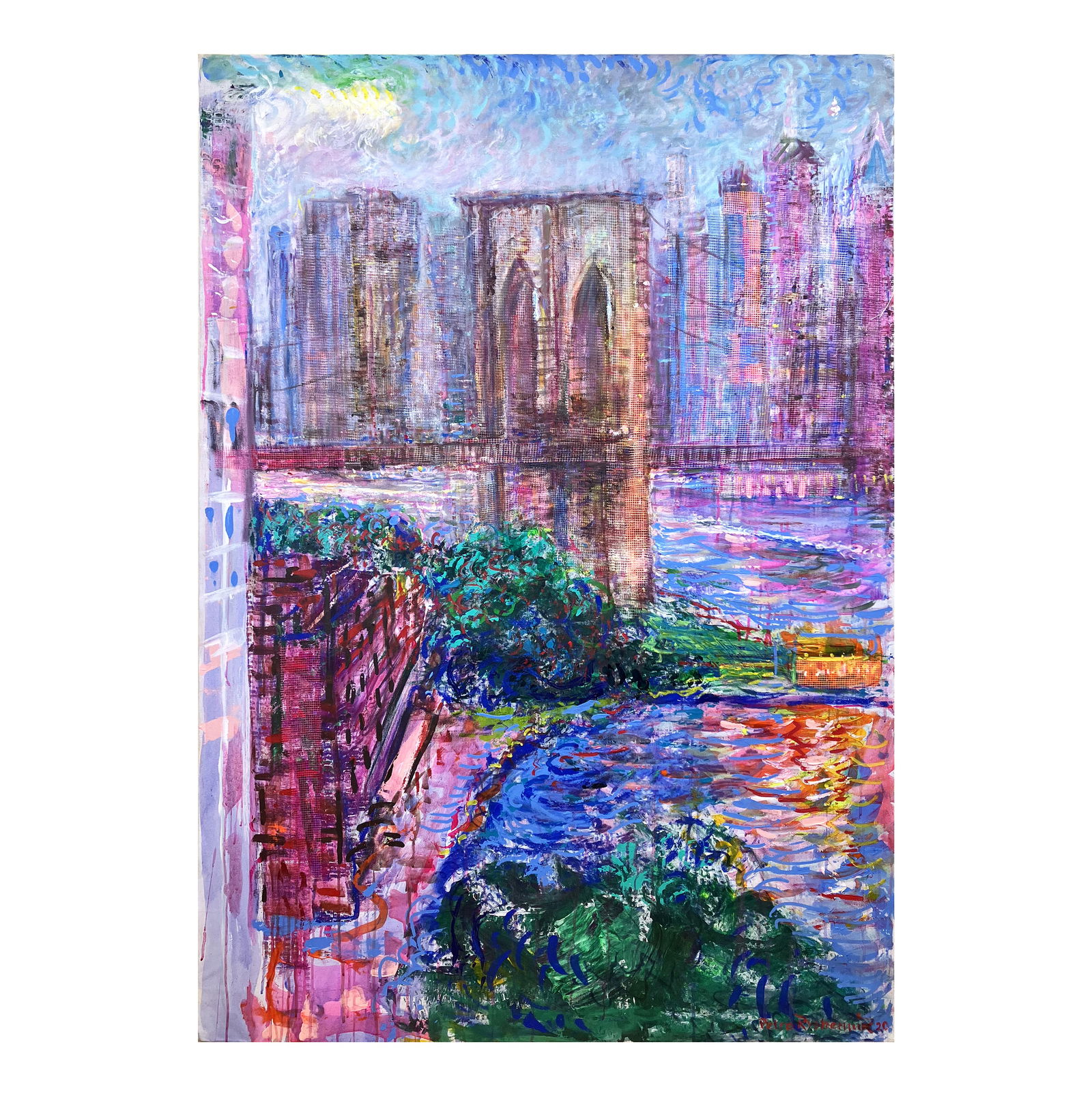 Brooklyn Bridge New York - oil painting (1 of 10)
