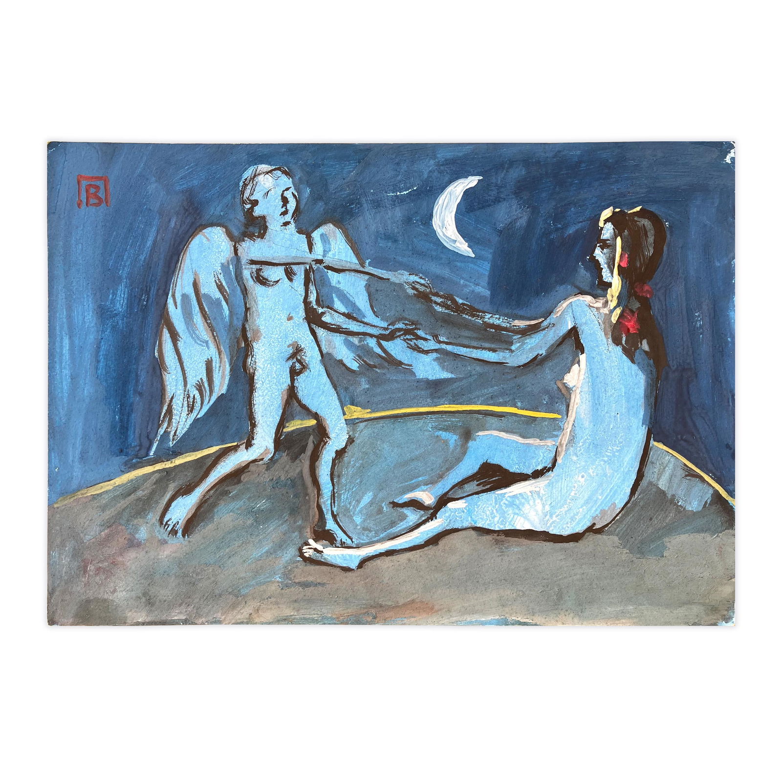 Conspiracy of Cupid and Venus - watercolor: Title: Conspiracy of Cupid and Venus - watercolorDescription: Artist: Pavlov Viktor Date/Period: 2010 Materials: Watercolor on paper Dimensions: 17x12 in Technique - gouache, watercolor.