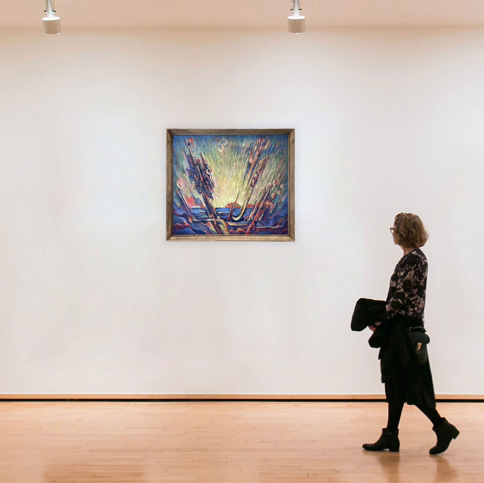 Pipes on a tree, splash - tempera on cardboard: Title: Pipes on a tree, splash - tempera on cardboardDescription: Artist: Burda Yaroslav Date/Period: 1990 Materials: Tempera on cardboard Dimensions: 60 x 69.5 cm (23.6' x 27.2') Decorating- the