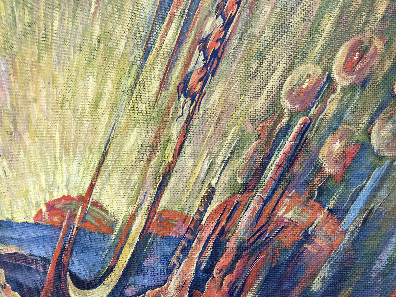 Pipes on a tree, splash - tempera on cardboard - 6
