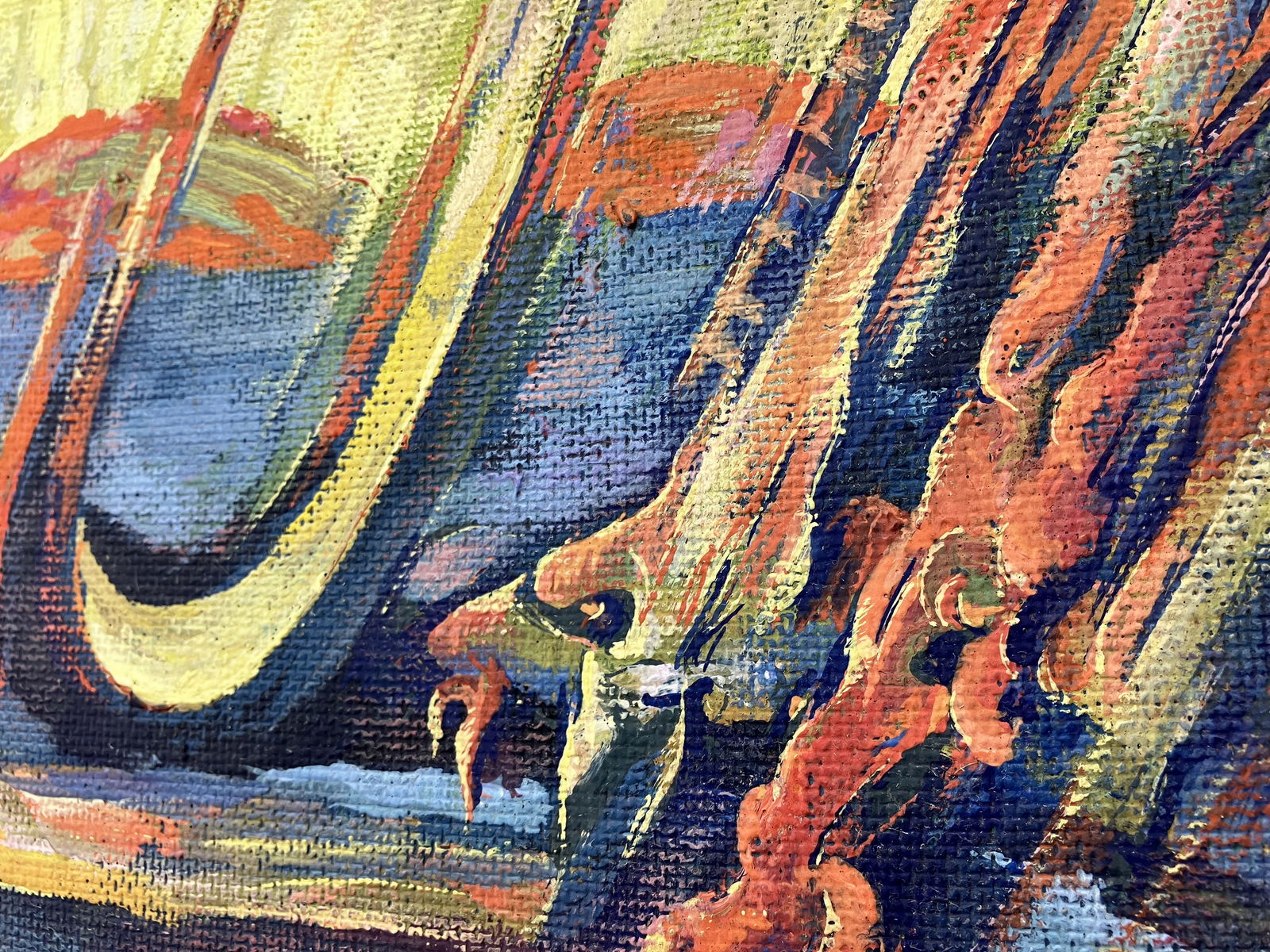 Pipes on a tree, splash - tempera on cardboard - 8