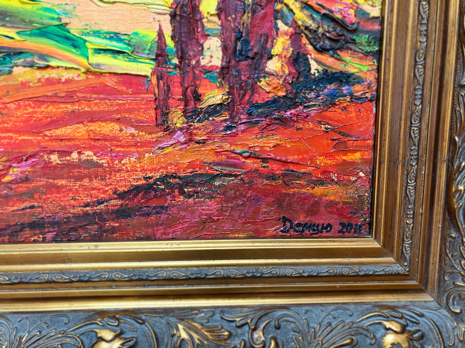 Evening landscape - oil painting - 9